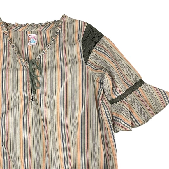 Free People Peasant Boho Multi Colored Stripe Top - Picture 4 of 10